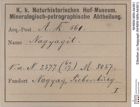 Etiketten zu Nagyagit (NHMW-MIN-Ak561)